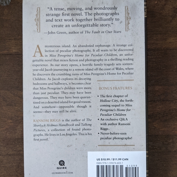 Miss Peregrine's Home for Peculiar Children | Paperback - Picture 3 of 3